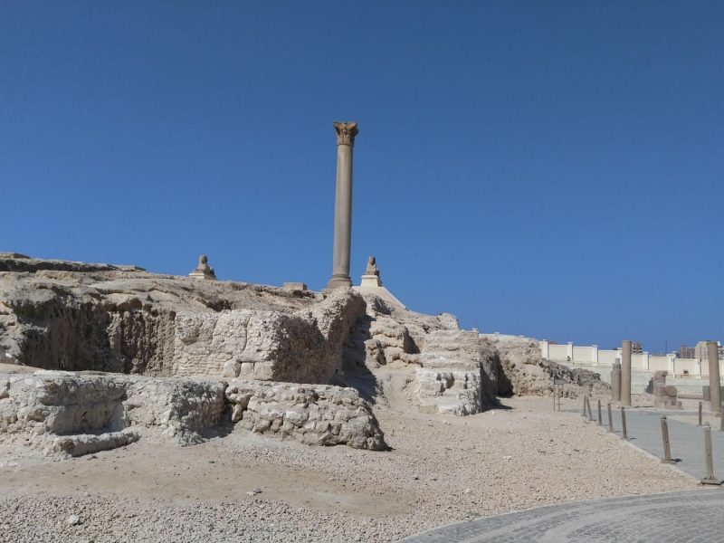 Day 8: Arrival in Cairo, Transfer to Alexandria, Roman Theater, Catacombs of Kom El-Shoqafa, Montaza Gardens and Alexandria Library.