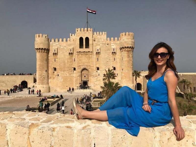 Day 8: Arrival in Cairo, Transfer to Alexandria, Roman Theater, Catacombs of Kom El-Shoqafa, Montaza Gardens and Alexandria Library.